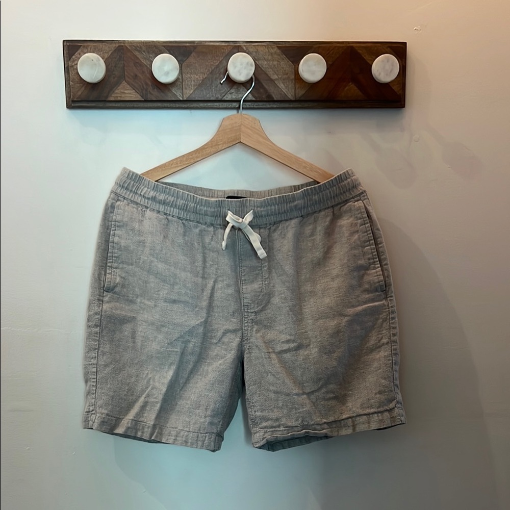 Men's Tan Casual Linen Shorts